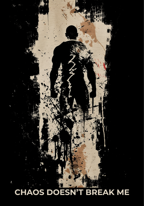 'Chaos Doesn't Break Me' Krav Maga inspired graphic t-shirt design